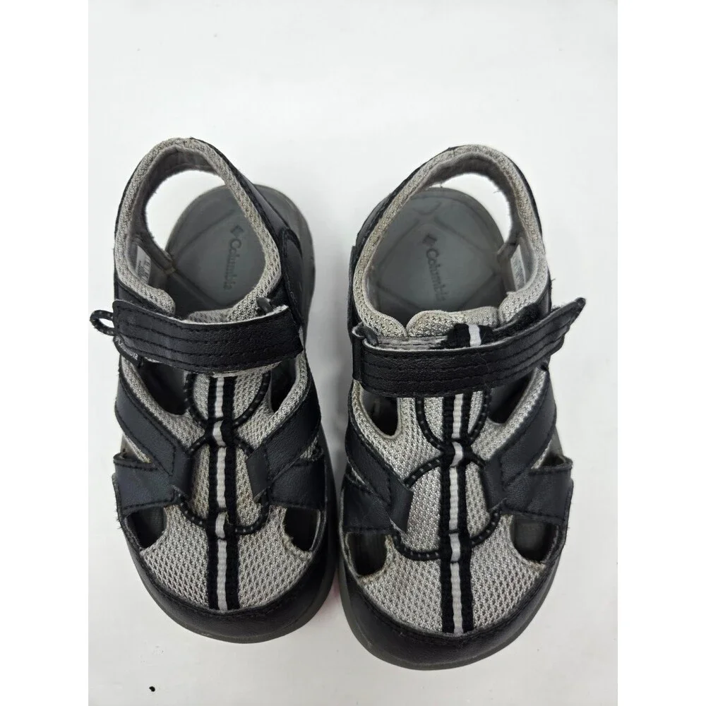 Columbia Toddler Boys Fisherman Sandals Sz 11 Black Gray Outdoor Water Shoes